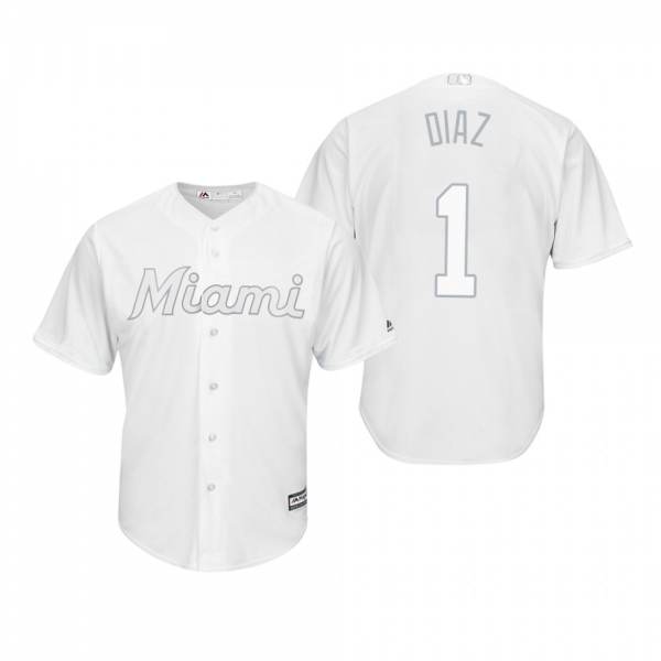 Miami Marlins Isan Diaz Diaz White 2019 Players' Weekend Replica Jersey