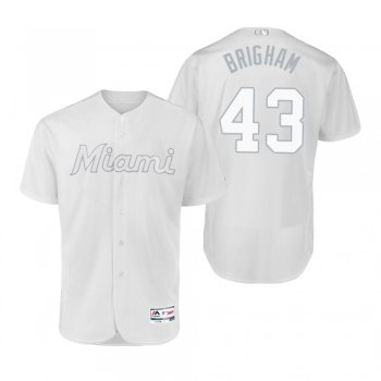 Miami Marlins Jeff Brigham Brigham White 2019 Players' Weekend Authentic Jersey