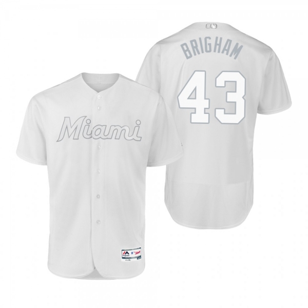 Miami Marlins Jeff Brigham Brigham White 2019 Players' Weekend Authentic Jersey