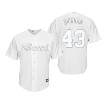 Miami Marlins Jeff Brigham Brigham White 2019 Players' Weekend Replica Jersey