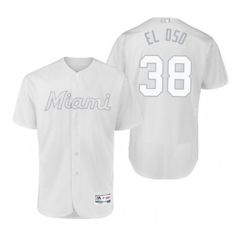 Marlins Jorge Alfaro El Oso White 2019 Players' Weekend Authentic Jersey