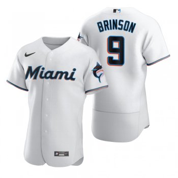 Miami Marlins Lewis Brinson Nike White 2020 Authentic Jersey