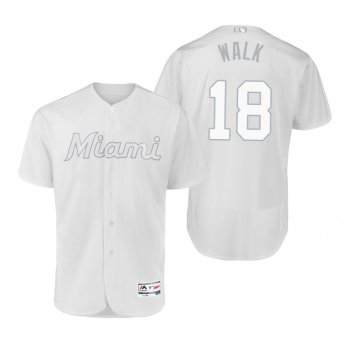 Marlins Neil Walker Walk White 2019 Players' Weekend Authentic Jersey