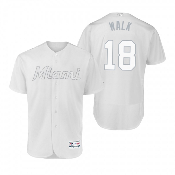 Marlins Neil Walker Walk White 2019 Players' Weekend Authentic Jersey