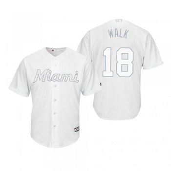 Miami Marlins Neil Walker Walk White 2019 Players' Weekend Replica Jersey