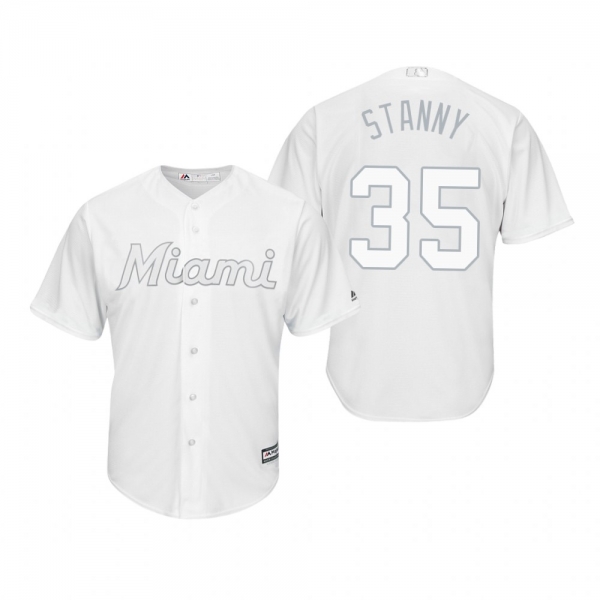 Miami Marlins Ryne Stanek Stanny White 2019 Players' Weekend Replica Jersey