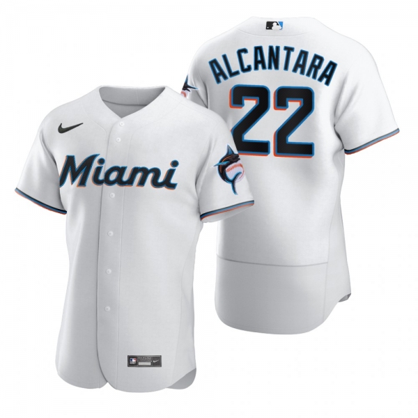 Miami Marlins Sandy Alcantara Nike White 2020 Authentic Jersey