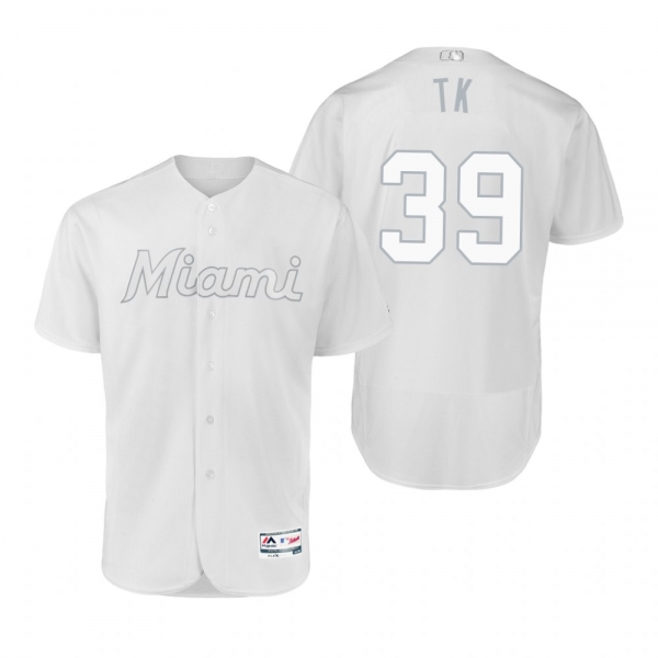 Miami Marlins Tyler Kinley TK White 2019 Players' Weekend Authentic Jersey