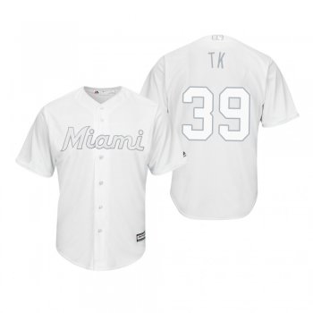 Miami Marlins Tyler Kinley TK White 2019 Players' Weekend Replica Jersey