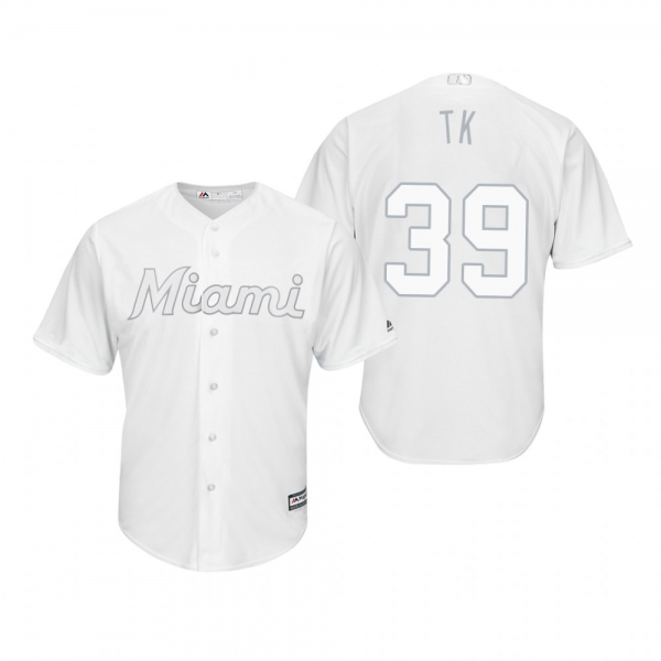 Miami Marlins Tyler Kinley TK White 2019 Players' Weekend Replica Jersey