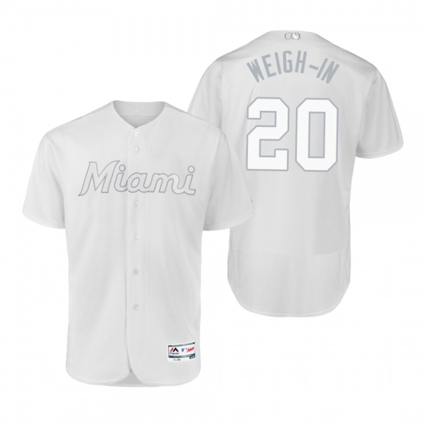 Miami Marlins Wei-Yin Chen Weigh-In White 2019 Players' Weekend Authentic Jersey