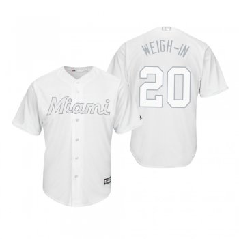 Miami Marlins Wei-Yin Chen Weigh-In White 2019 Players' Weekend Replica Jersey