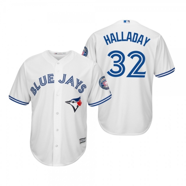 Roy Halladay Toronto Blue Jays White 2019 Hall of Fame Induction Cool Base Jersey