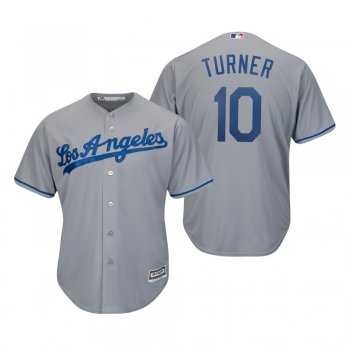 Justin Turner Los Angeles Dodgers Gray Cool Base Jersey