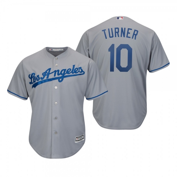 Justin Turner Los Angeles Dodgers Gray Cool Base Jersey