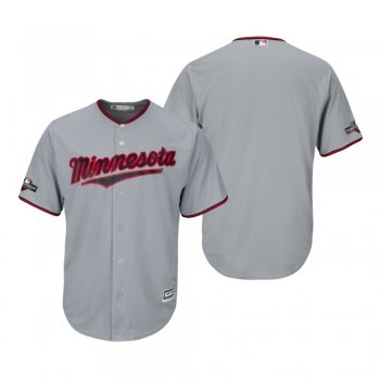 Men's Minnesota Twins Gray 2019 Postseason Cool Base Jersey