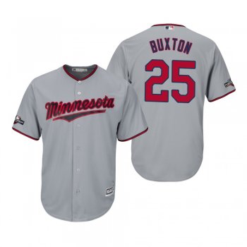 Men's Byron Buxton Minnesota Twins Gray 2019 Postseason Cool Base Jersey