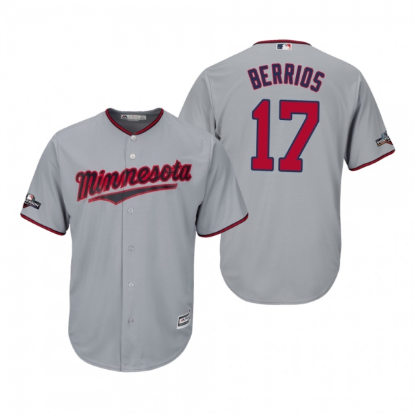 Men's Jose Berrios Minnesota Twins Gray 2019 Postseason Cool Base Jersey