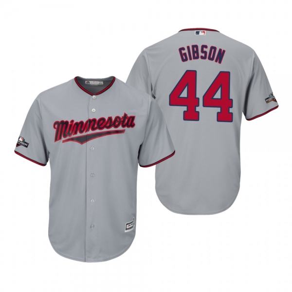 Men's Kyle Gibson Minnesota Twins Gray 2019 Postseason Cool Base Jersey