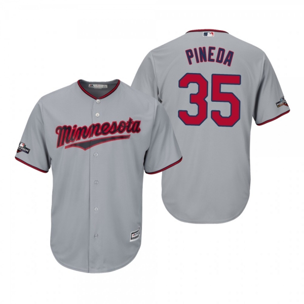 Men's Michael Pineda Minnesota Twins Gray 2019 Postseason Cool Base Jersey