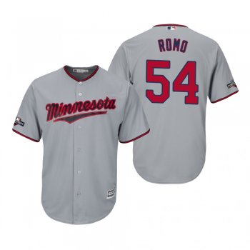 Men's Sergio Romo Minnesota Twins Gray 2019 Postseason Cool Base Jersey