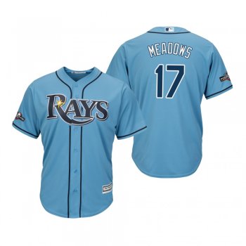 Men's Austin Meadows Tampa Bay Rays Light Blue 2019 Postseason Cool Base Jersey