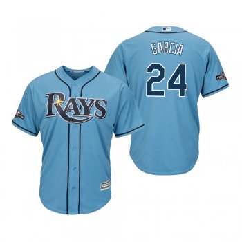 Men's Avisail Garcia Tampa Bay Rays Light Blue 2019 Postseason Cool Base Jersey