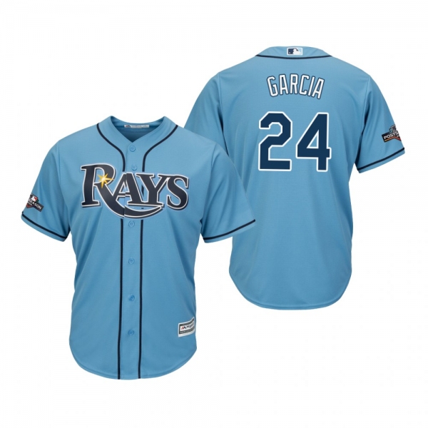 Men's Avisail Garcia Tampa Bay Rays Light Blue 2019 Postseason Cool Base Jersey