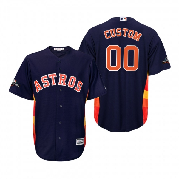 Men's Custom Houston Astros Navy 2019 Postseason Cool Base Jersey