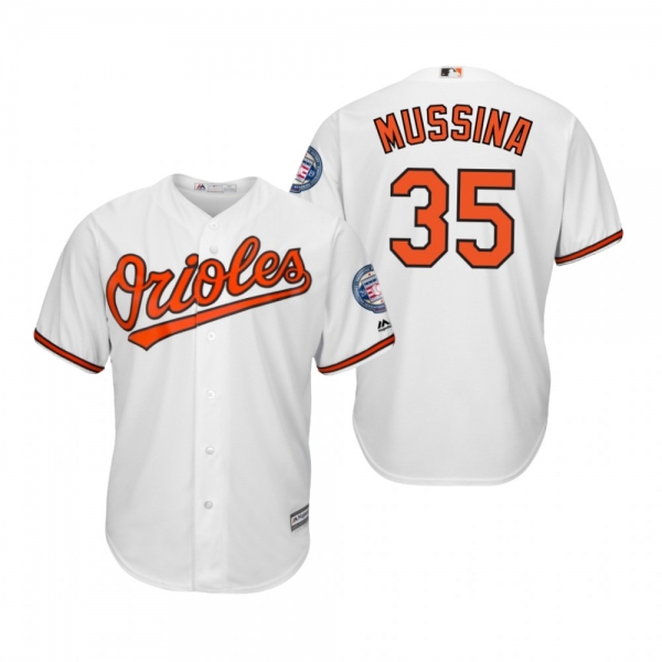 Mike Mussina Baltimore Orioles White 2019 Hall of Fame Induction Cool Base Jersey