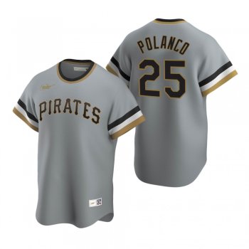 Men's Pittsburgh Pirates Gregory Polanco Nike Gray Cooperstown Collection Road Jersey