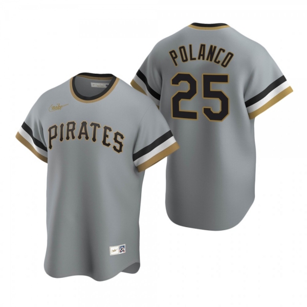 Men's Pittsburgh Pirates Gregory Polanco Nike Gray Cooperstown Collection Road Jersey