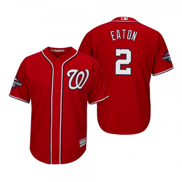 Men's Adam Eaton Washington Nationals Red 2019 World Series Champions Cool Base Jersey