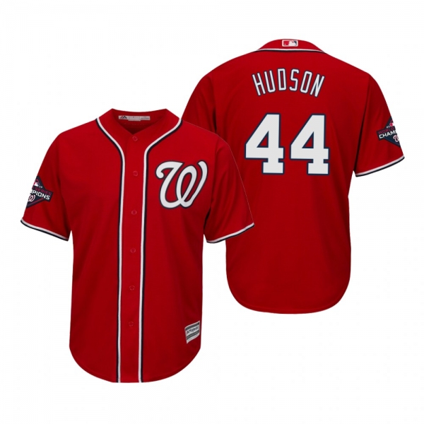 Men's Daniel Hudson Washington Nationals Red 2019 World Series Champions Cool Base Jersey