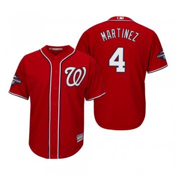 Men's Dave Martinez Washington Nationals Red 2019 World Series Champions Cool Base Jersey