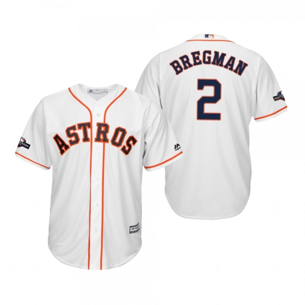 Men's Alex Bregman Houston Astros White 2019 Postseason Cool Base Jersey