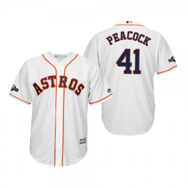 Men's Brad Peacock Houston Astros White 2019 Postseason Cool Base Jersey