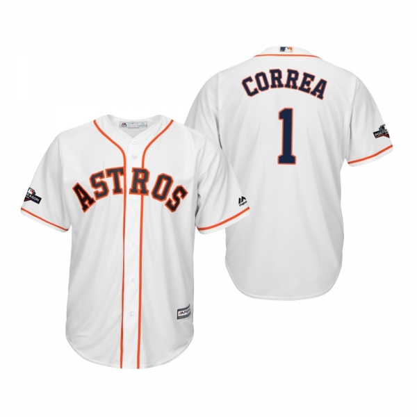 Men's Carlos Correa Houston Astros White 2019 Postseason Cool Base Jersey