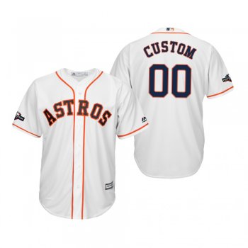 Men's Custom Houston Astros White 2019 Postseason Cool Base Jersey