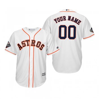 Men's Custom Houston Astros White 2019 World Series Cool Base Jersey