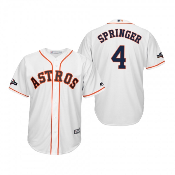 Men's George Springer Houston Astros White 2019 Postseason Cool Base Jersey