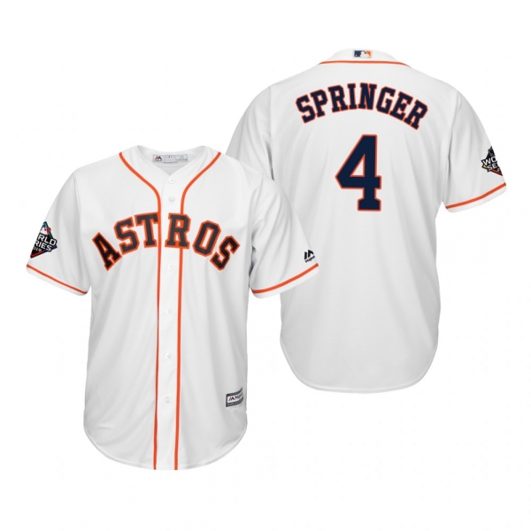 Men's George Springer Houston Astros White 2019 World Series Cool Base Jersey