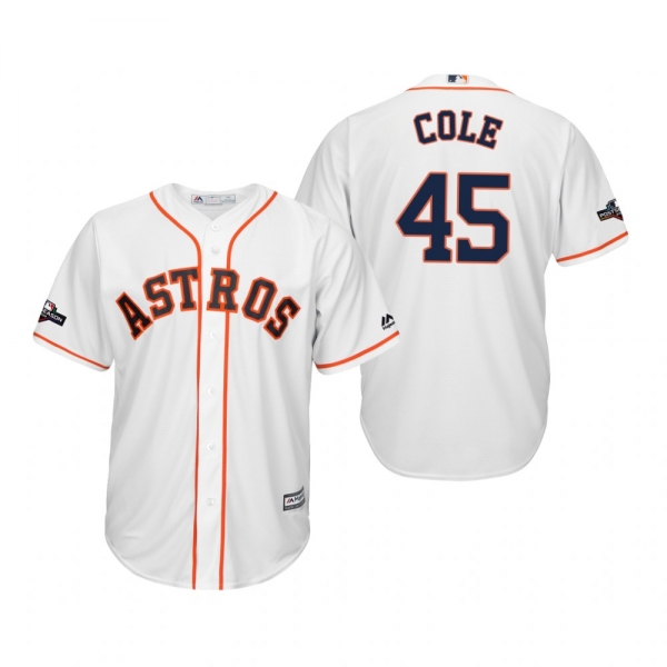 Men's Gerrit Cole Houston Astros White 2019 Postseason Cool Base Jersey