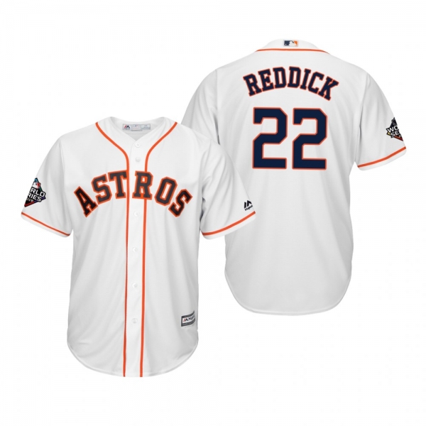 Men's Josh Reddick Houston Astros White 2019 World Series Cool Base Jersey