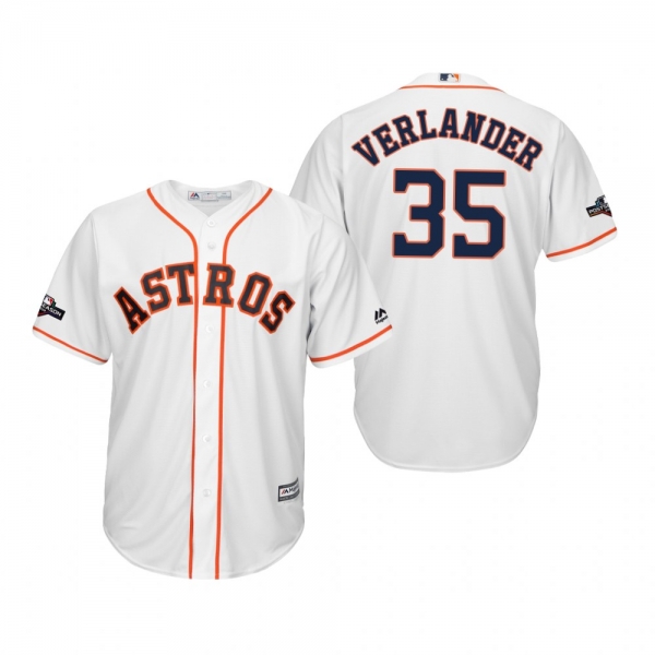 Men's Justin Verlander Houston Astros White 2019 Postseason Cool Base Jersey