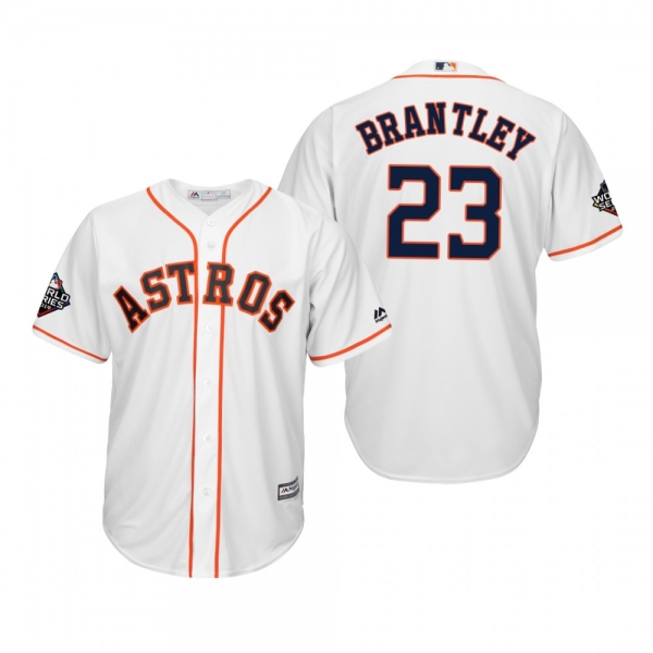 Men's Michael Brantley Houston Astros White 2019 World Series Cool Base Jersey