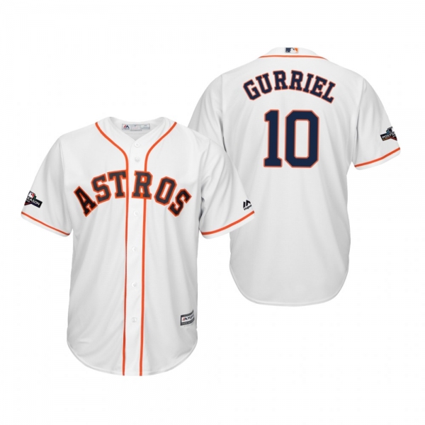 Men's Yuli Gurriel Houston Astros White 2019 Postseason Cool Base Jersey