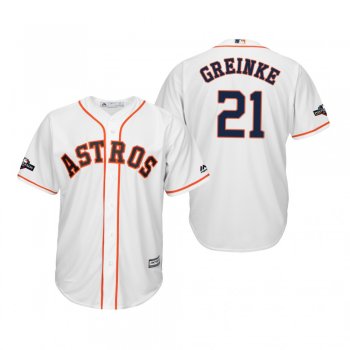 Men's Zack Greinke Houston Astros White 2019 Postseason Cool Base Jersey