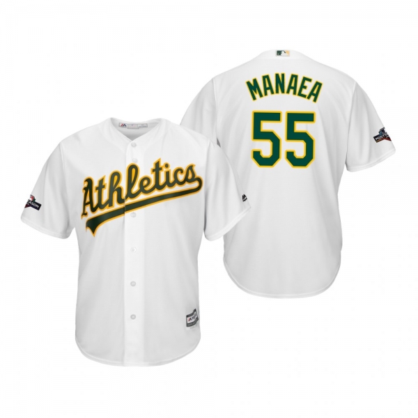 Men's Sean Manaea Oakland Athletics White 2019 Postseason Cool Base Jersey