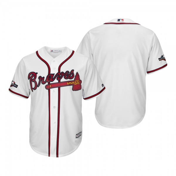 Men's Atlanta Braves White 2019 Postseason Cool Base Jersey